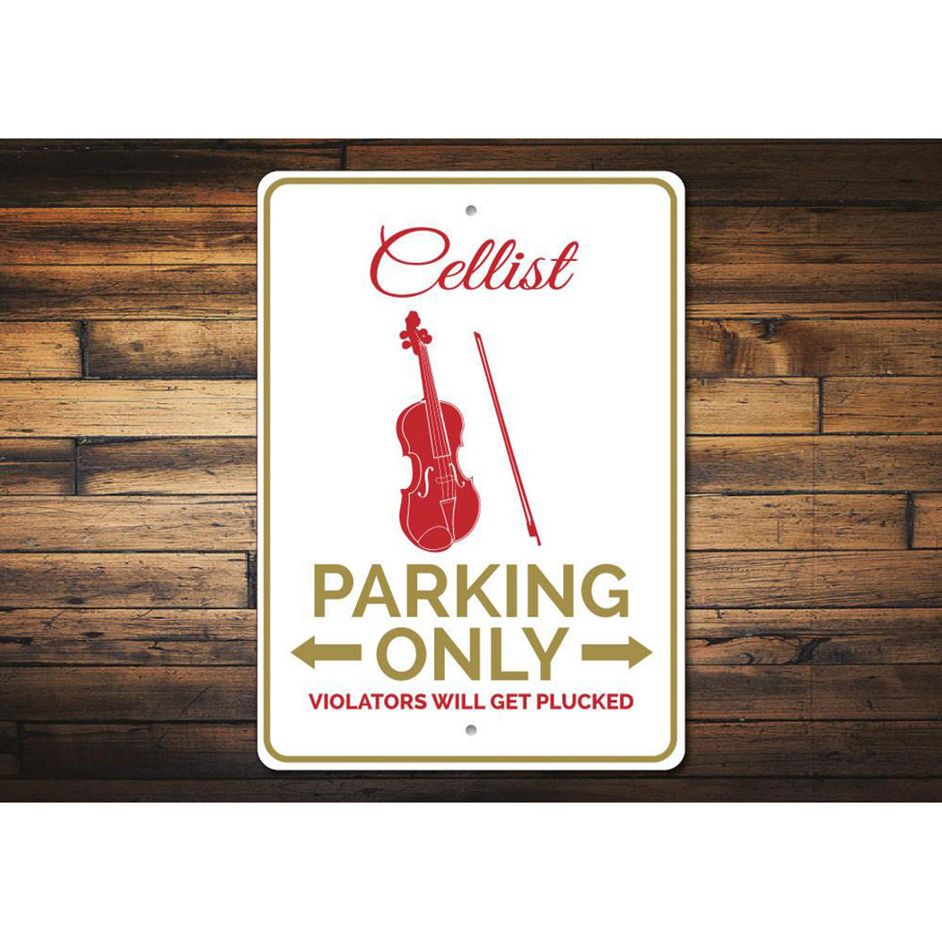 Cellist Parking Sign