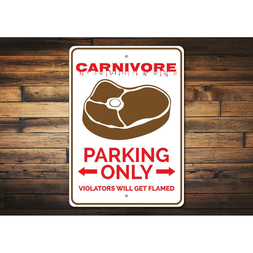 Carnivore Parking Sign