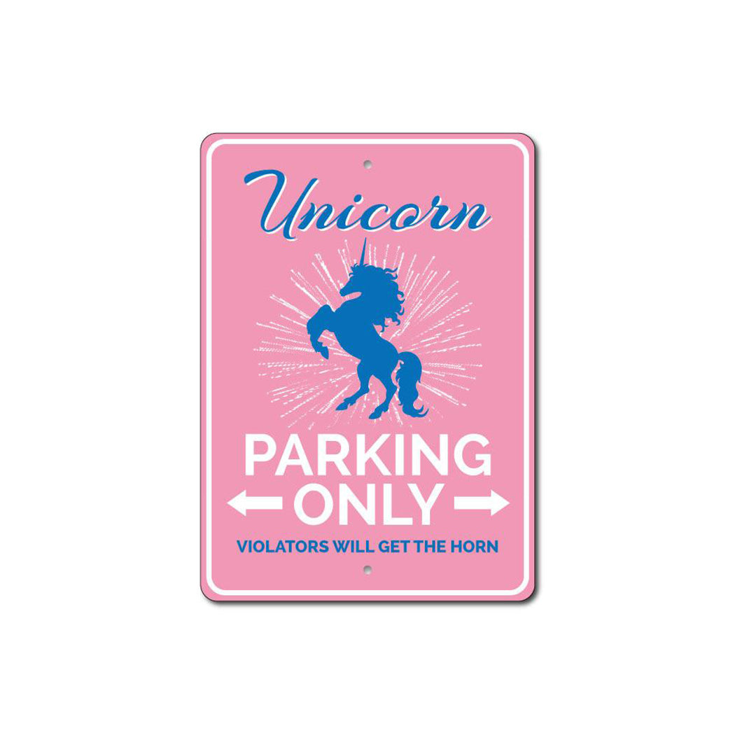 Unicorn Parking Metal Sign