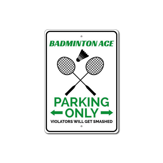 Badminton Parking Metal Sign