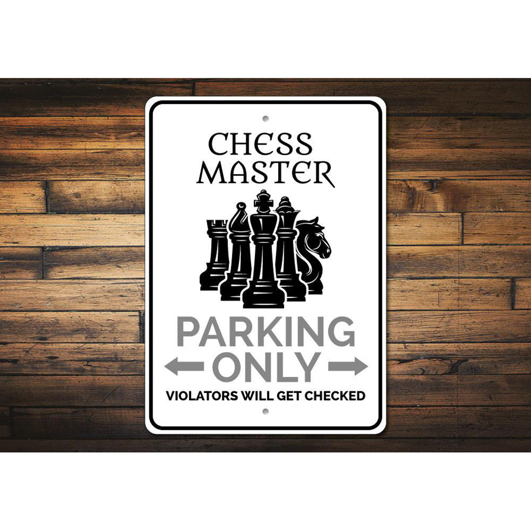 Chess Master Parking Sign