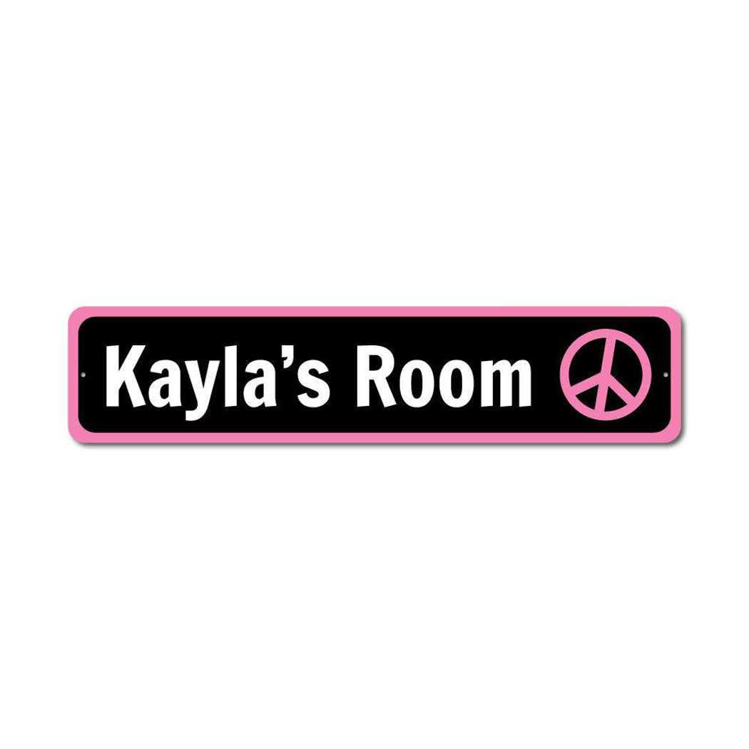 Kids Room Peace Metal Sign