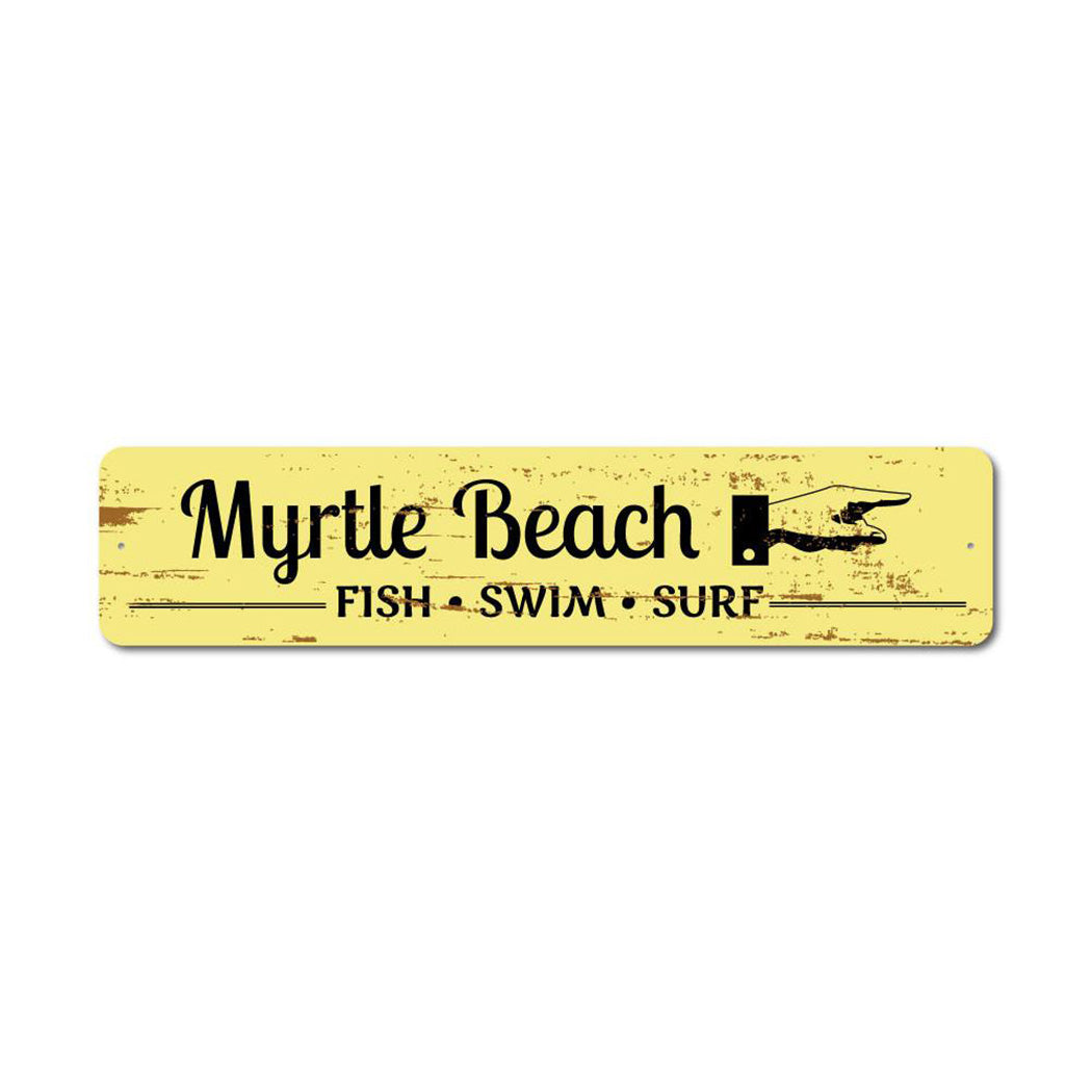 Beach Marker Metal Sign