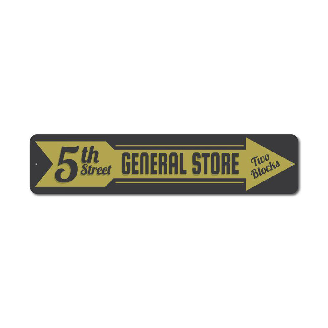 General Store Arrow Metal Sign