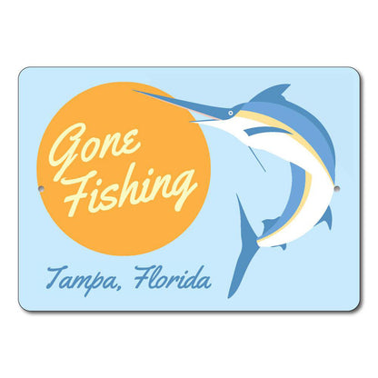 Gone Fishing Swordfish Sign