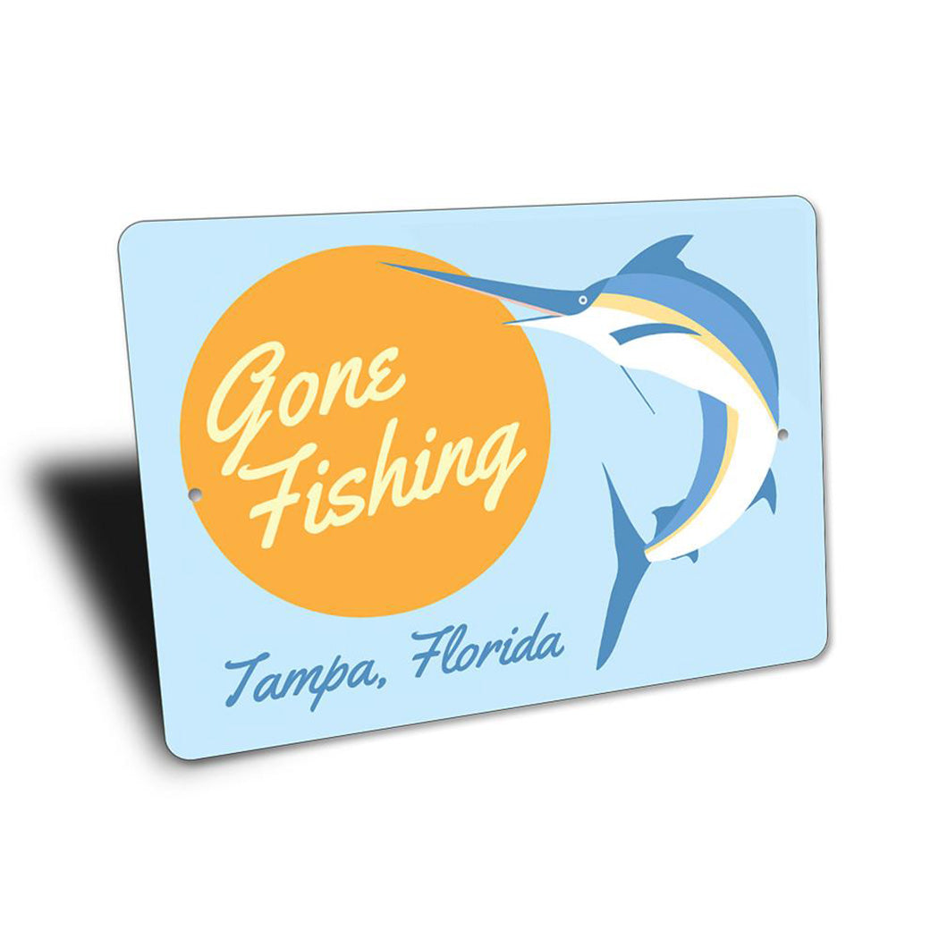 Gone Fishing Swordfish Sign