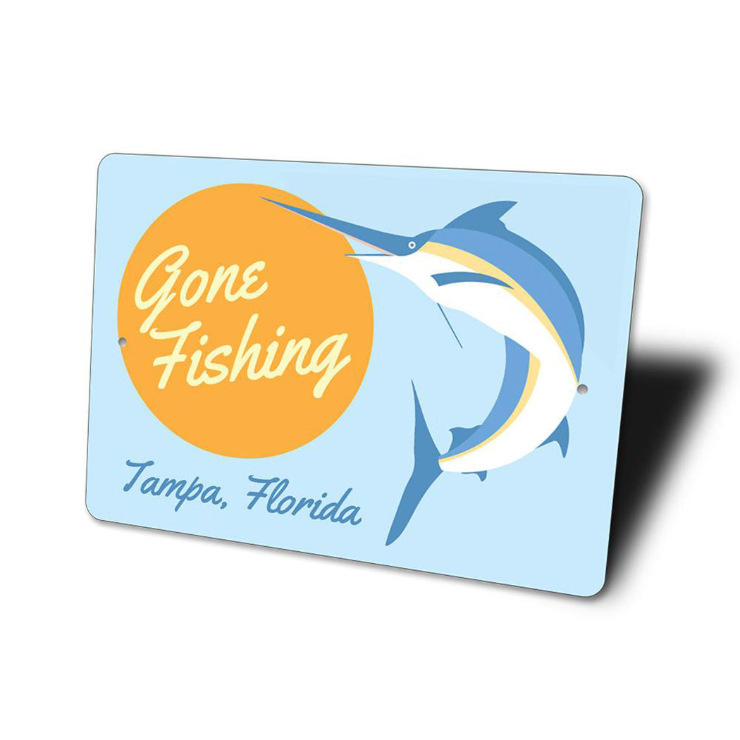 Gone Fishing Swordfish Sign