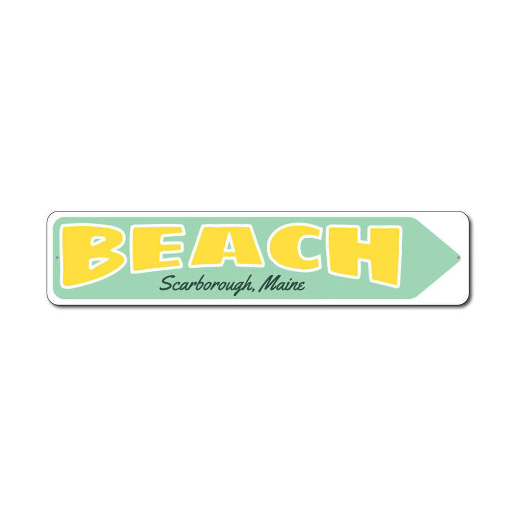 Beach City State Arrow Metal Sign