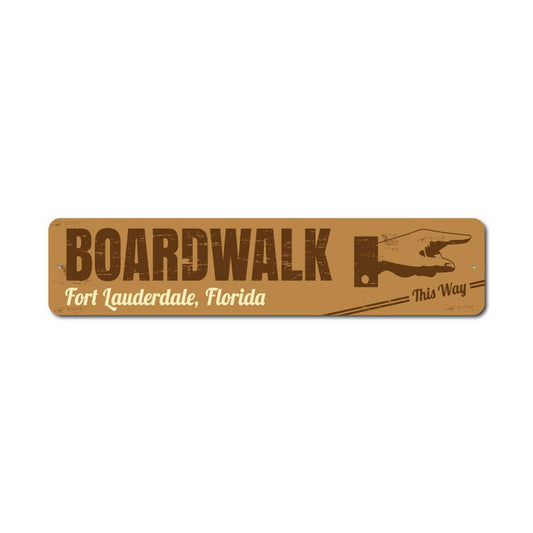 Boardwalk Direction Metal Sign