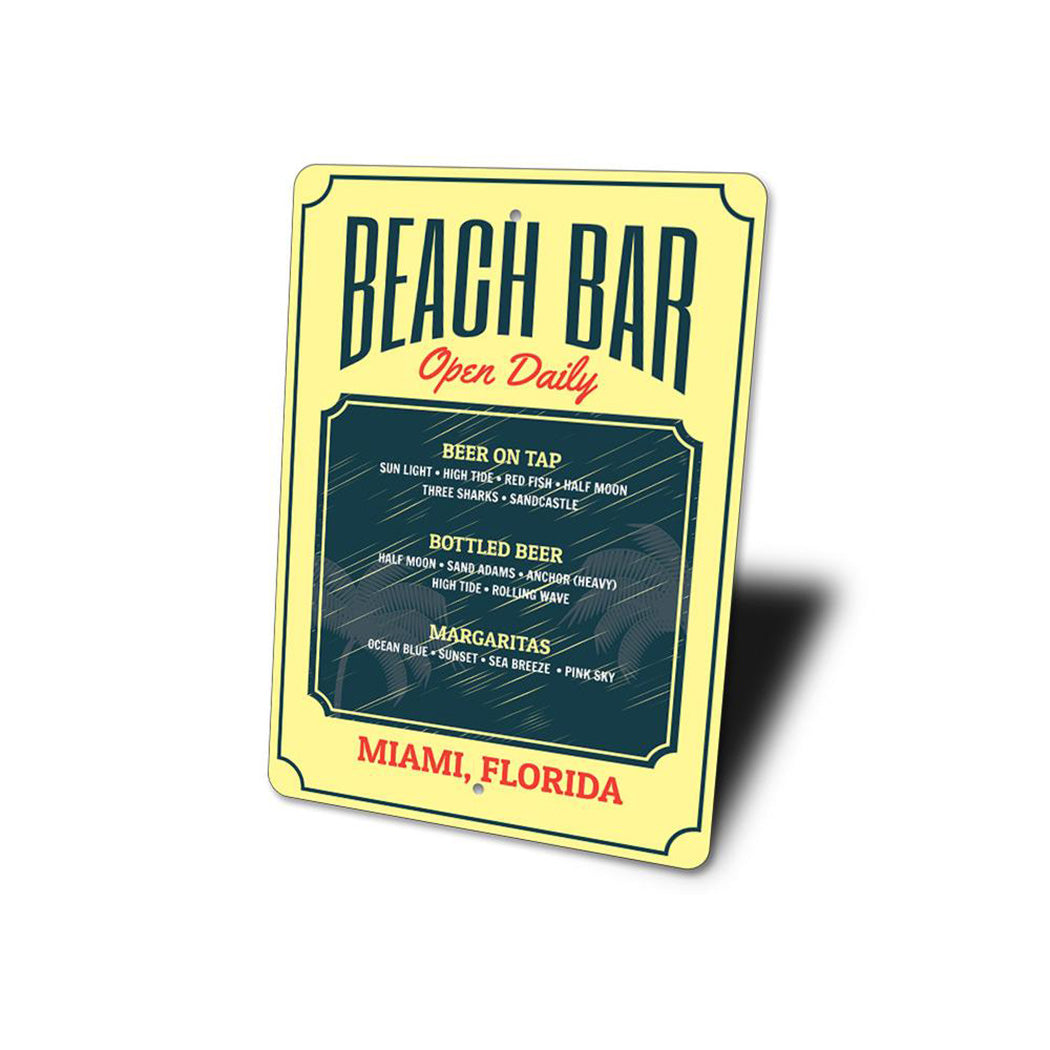Beach Bar Menu Sign