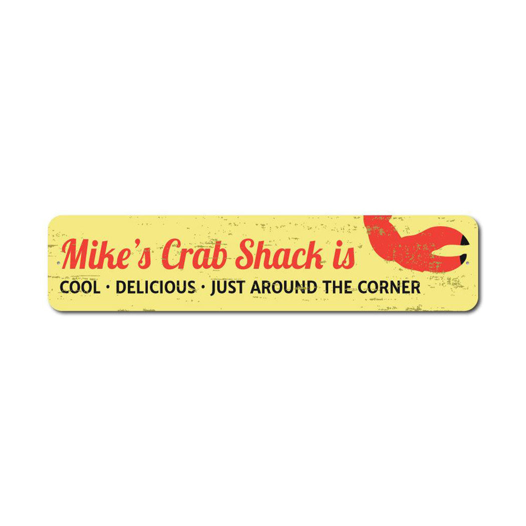Crab Claw Metal Sign