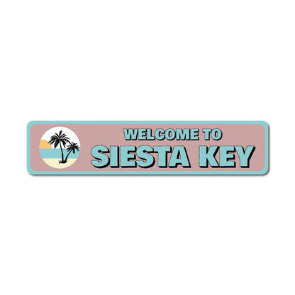 Siesta Key Welcome Metal Sign