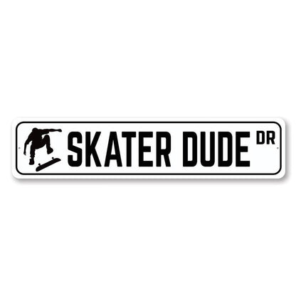 Skater Dude Drive Metal Sign
