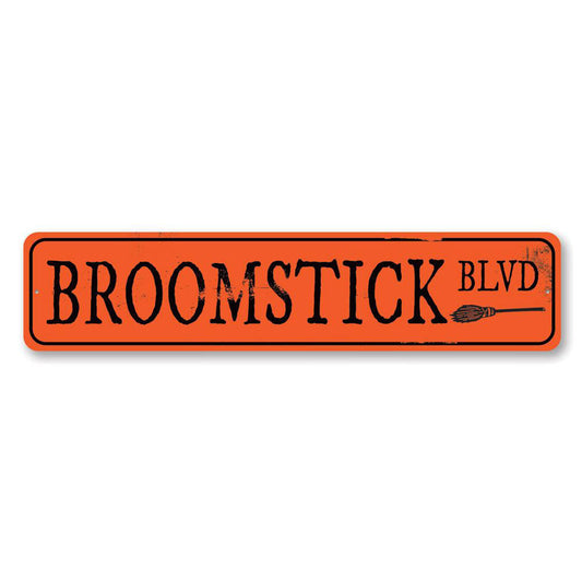 Broomstick Boulevard Metal Sign