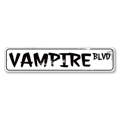 Vampire Boulevard Metal Sign
