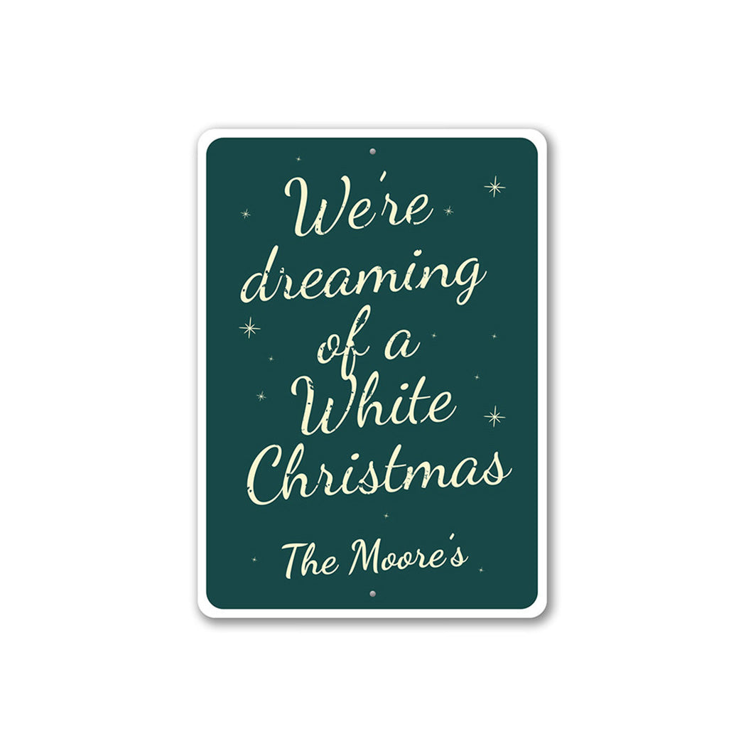 White Christmas Metal Sign