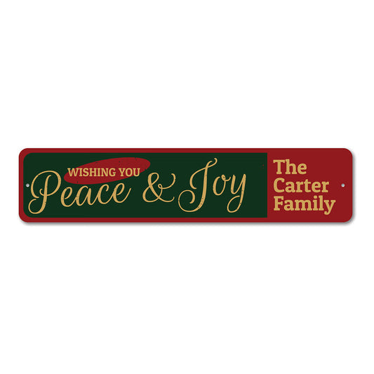 Peace & Joy Metal Sign