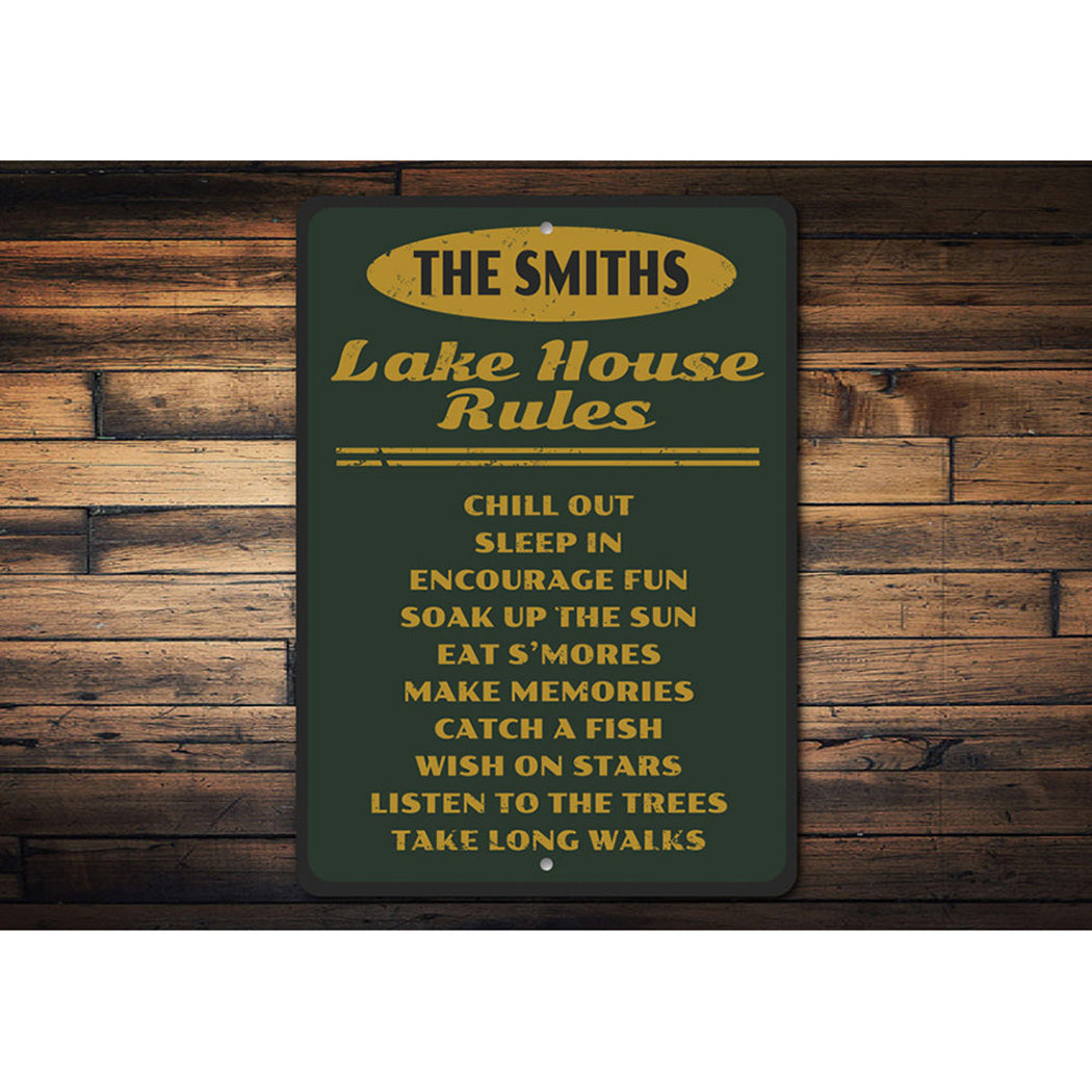Lake House Rules Sign
