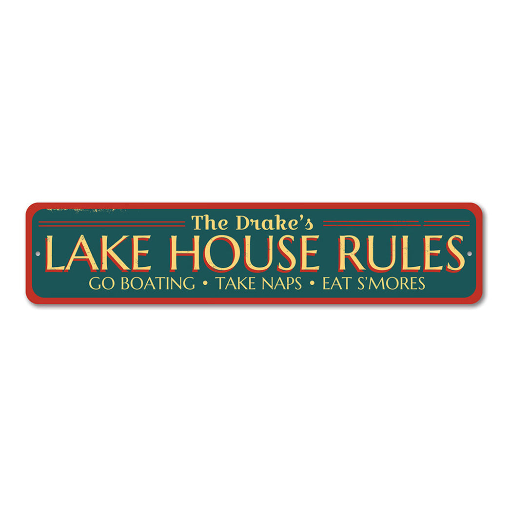 Lake Rules Metal Sign