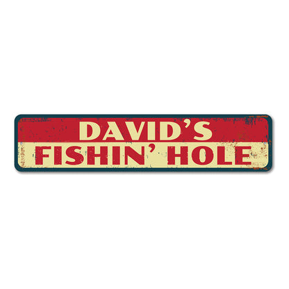 Fishin Hole Metal Sign