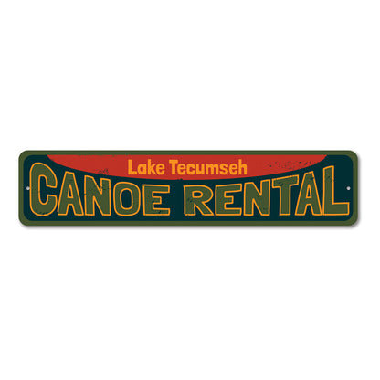 Canoe Rental Metal Sign