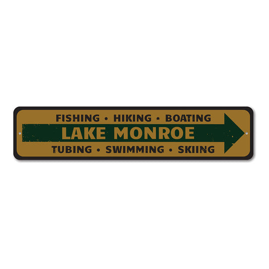 Lake Directional Metal Sign