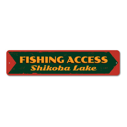 Old Fishing Access Metal Sign