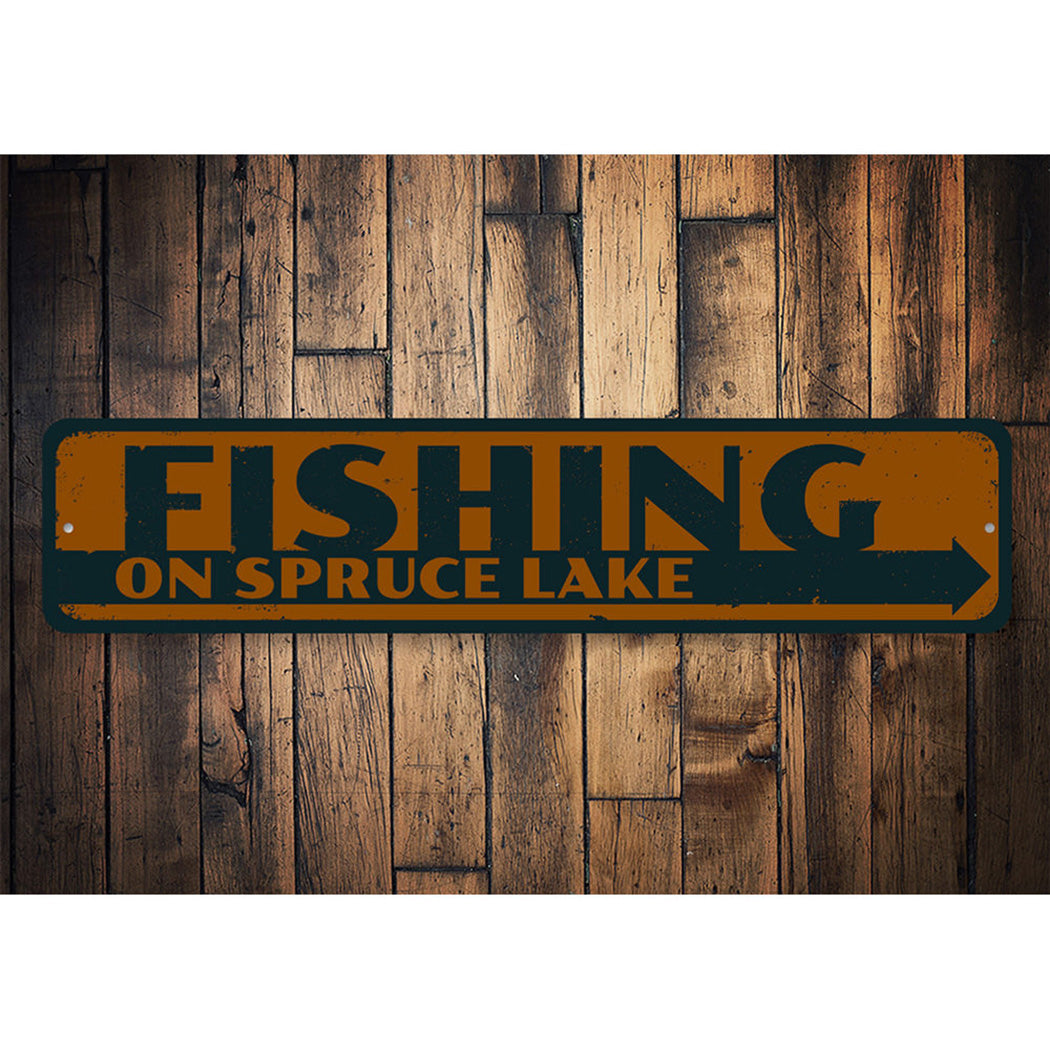 Fishing on Lake Name Sign