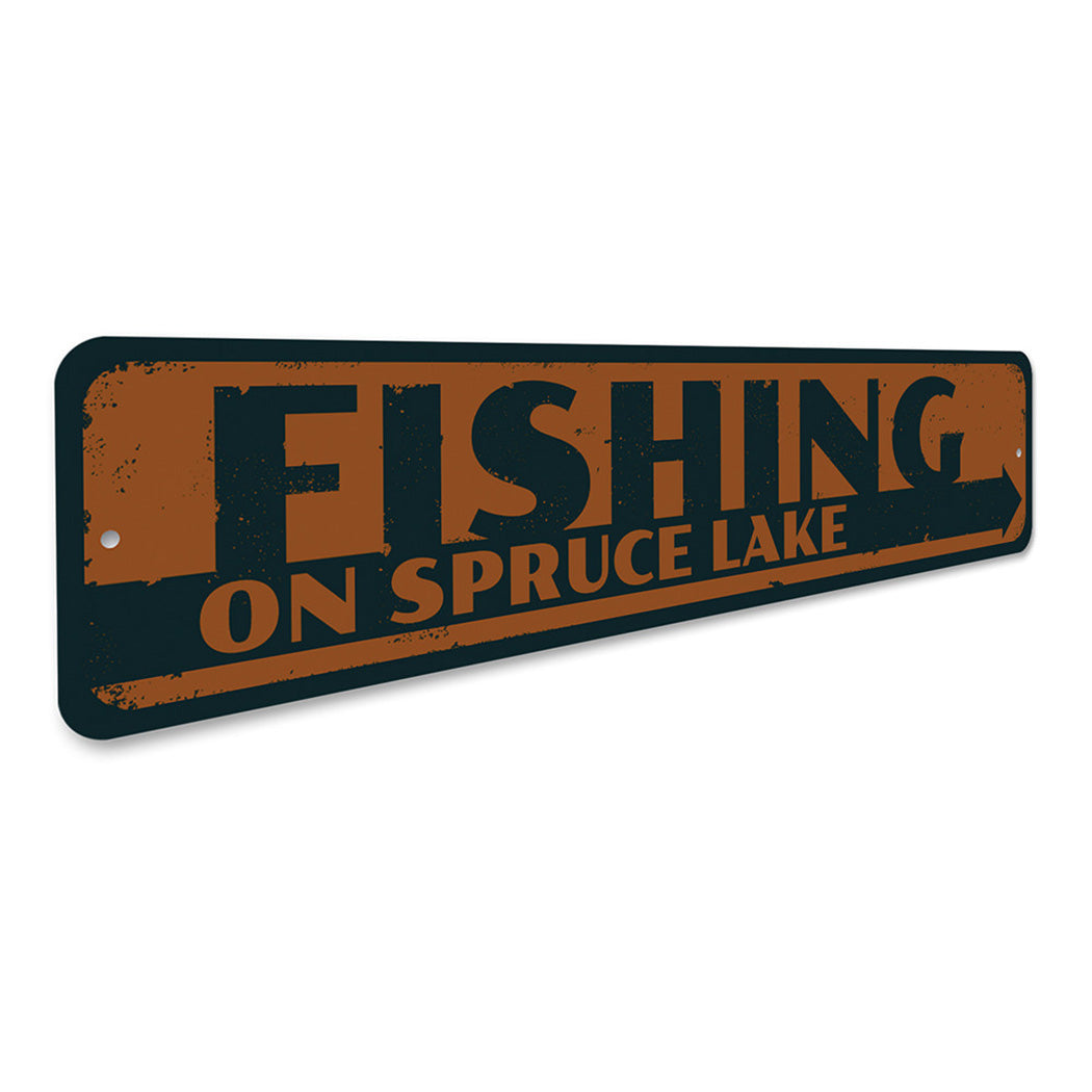 Fishing on Lake Name Sign