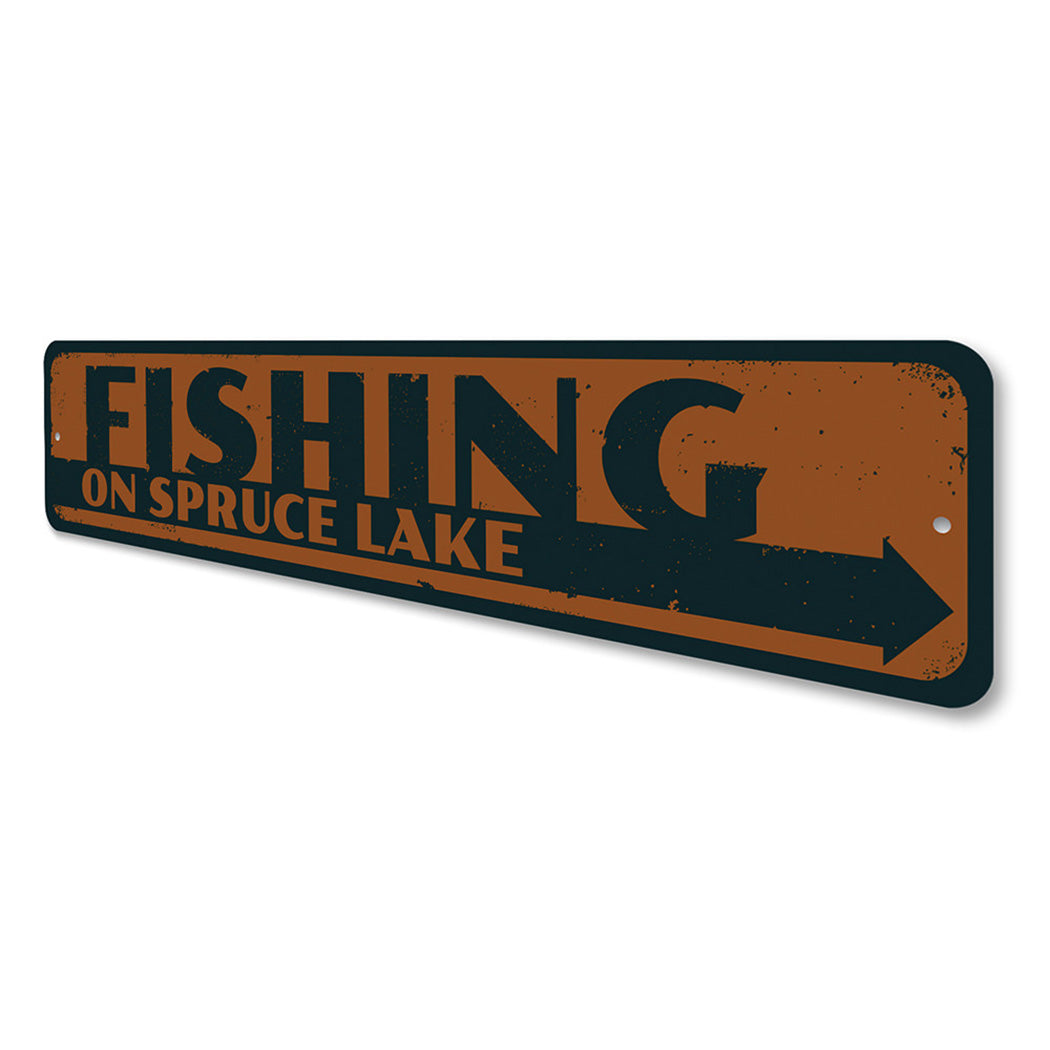 Fishing on Lake Name Sign