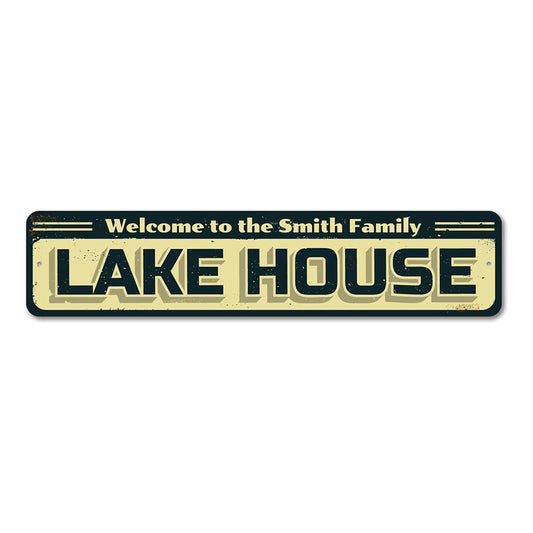 Family Lake Name Metal Sign