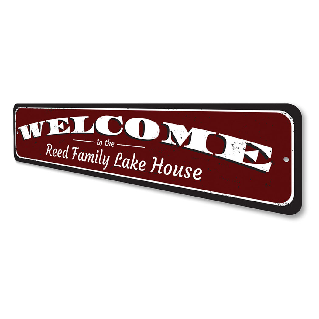 Welcome to the Family Name Lake House Sign