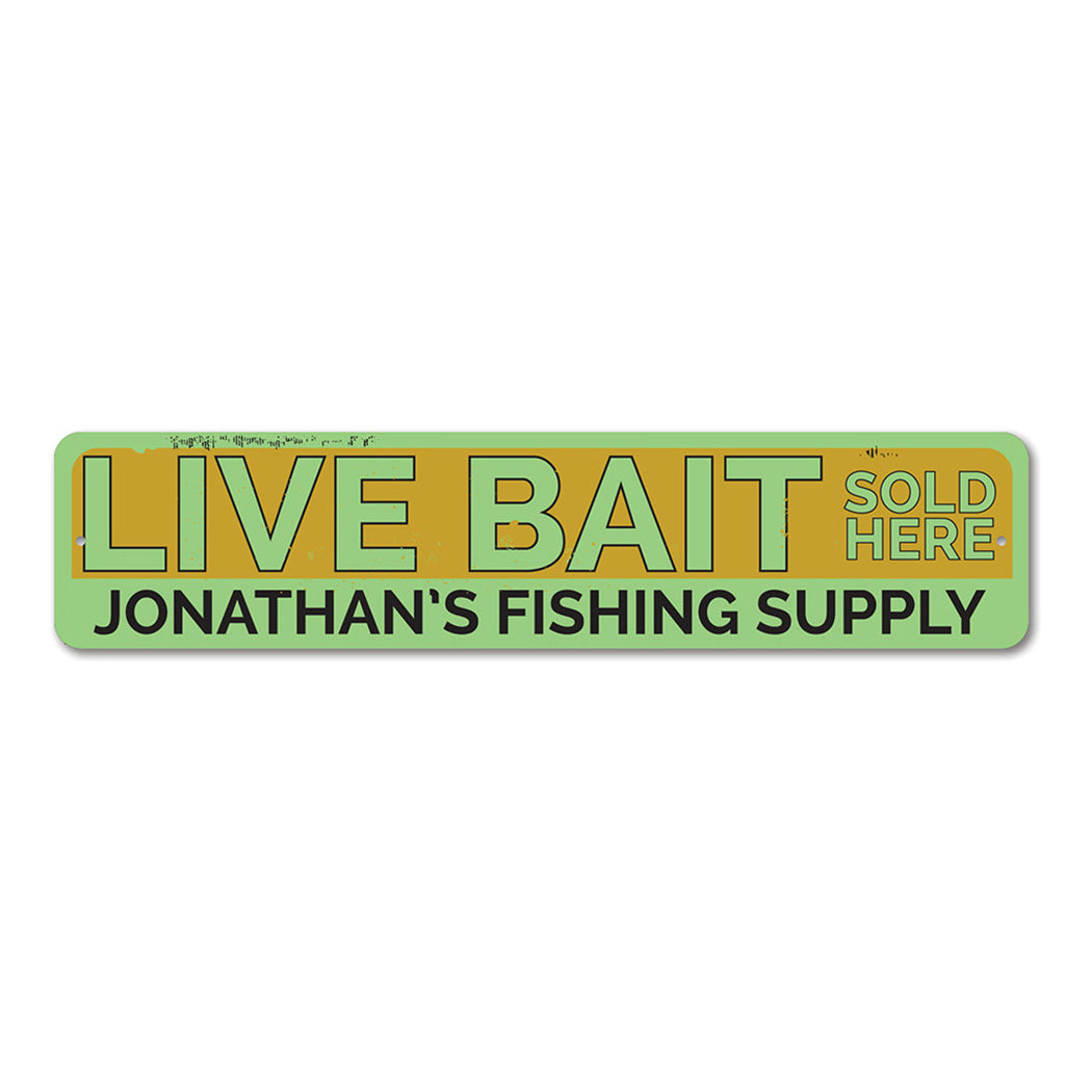 Live Bait Metal Sign