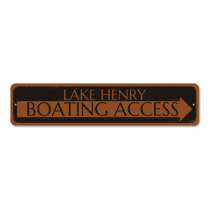 Boating Access Arrow Metal Sign