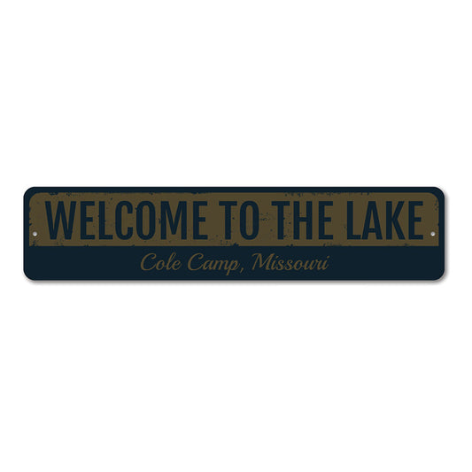 Vintage Lake Welcome Sign