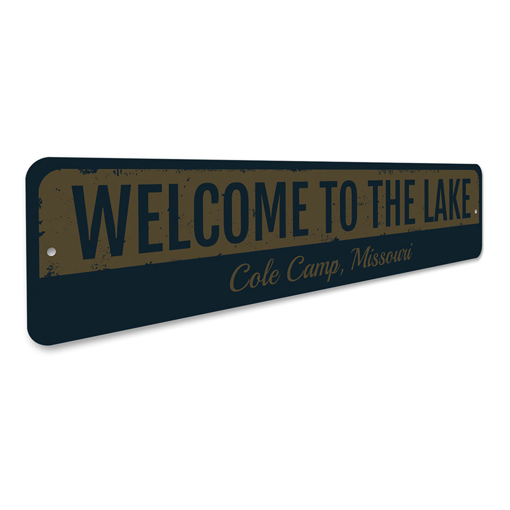 Vintage Lake Welcome Sign