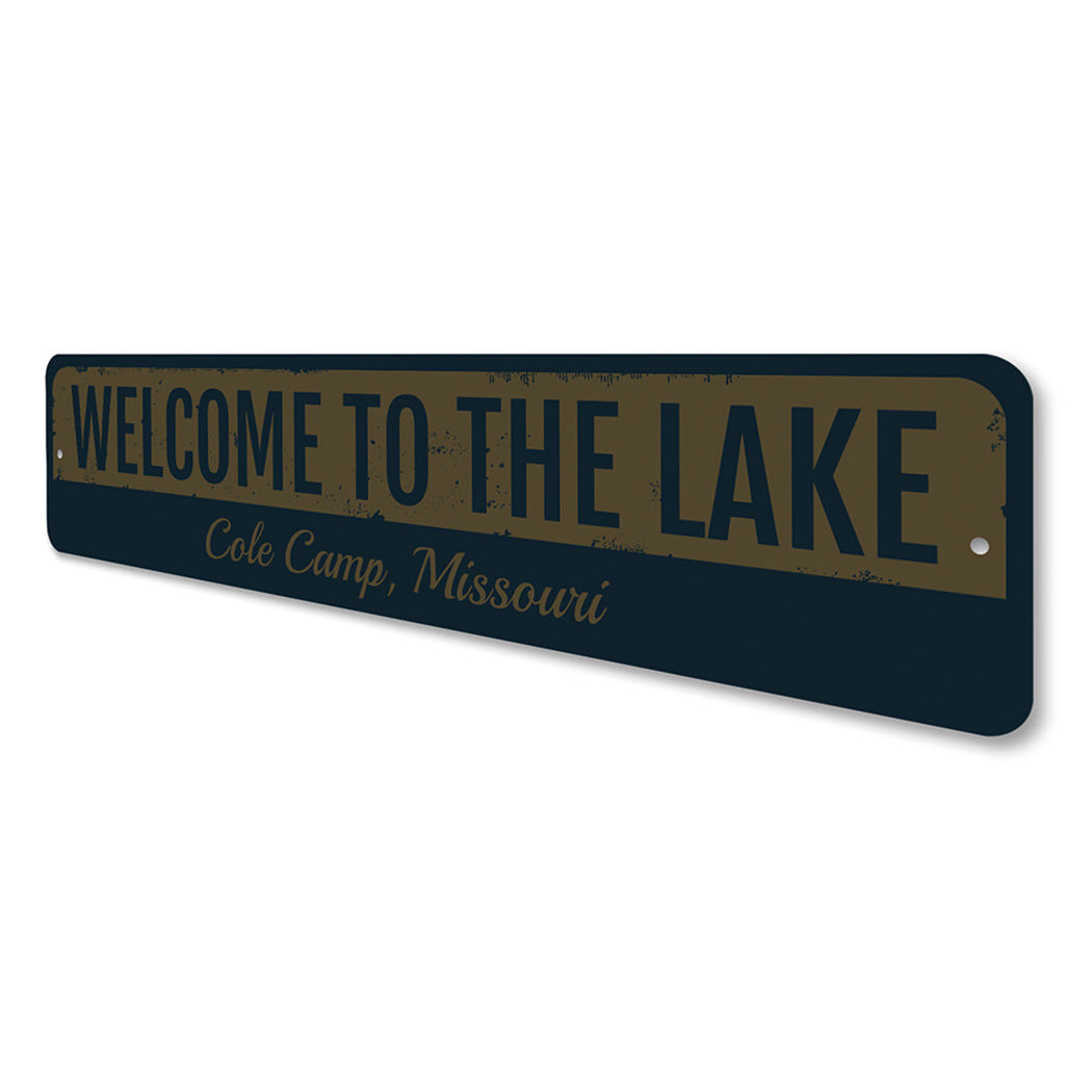 Vintage Lake Welcome Sign