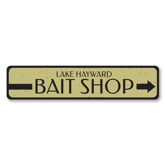 Bait Shop Directional Metal Sign