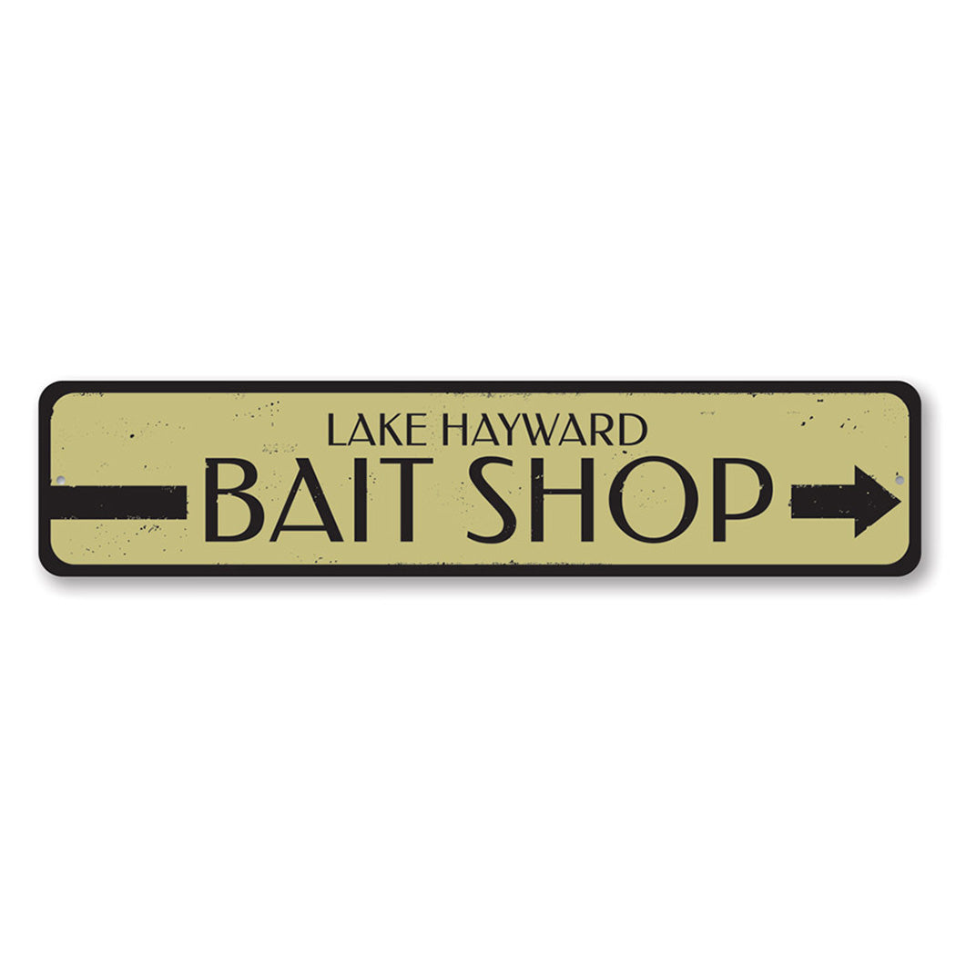 Bait Shop Directional Metal Sign