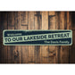 Lakeside Retreat Sign