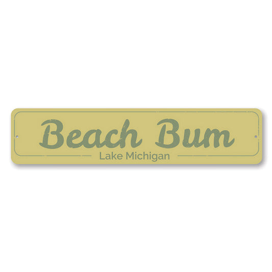 Beach Bum Metal Sign