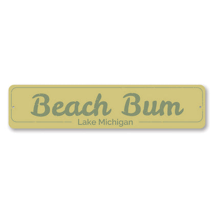 Beach Bum Metal Sign