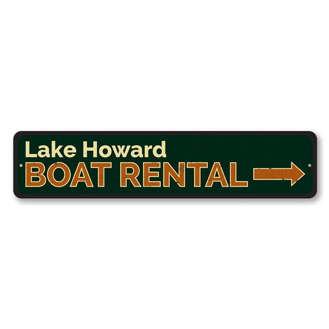 Boat Rental Arrow Metal Sign