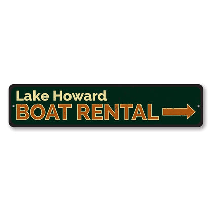 Boat Rental Arrow Metal Sign