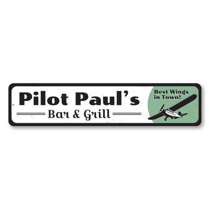 Pilot Bar & Grill Metal Sign
