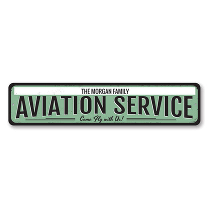 Aviation Service Metal Sign