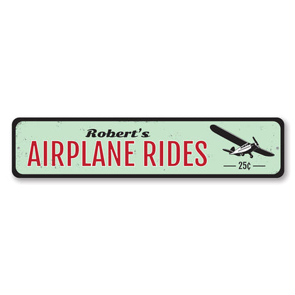 Airplane Rides Metal Sign