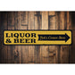 Liquor & Beer Arrow Sign