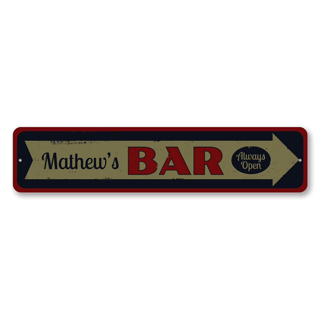 Bar Name Metal Sign