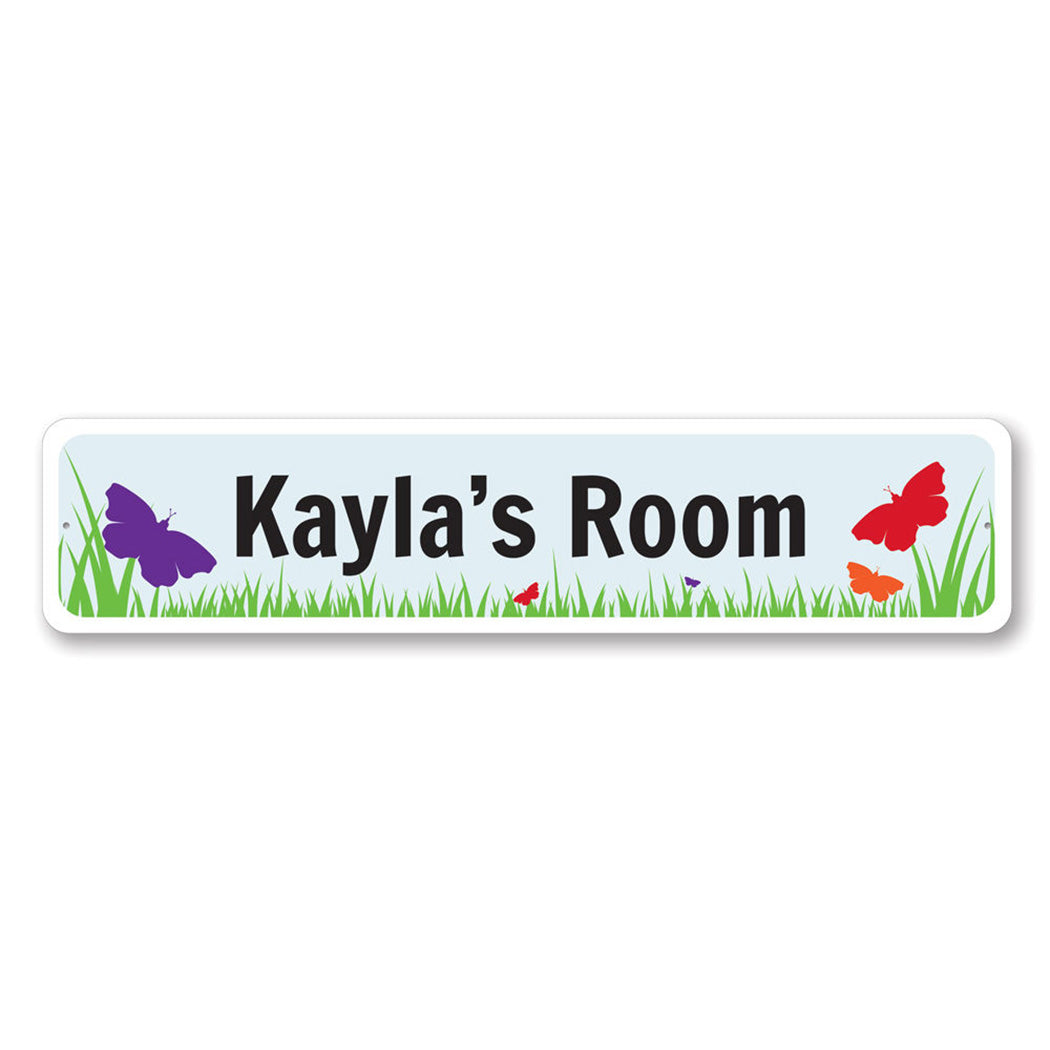 Butterfly Room Metal Sign